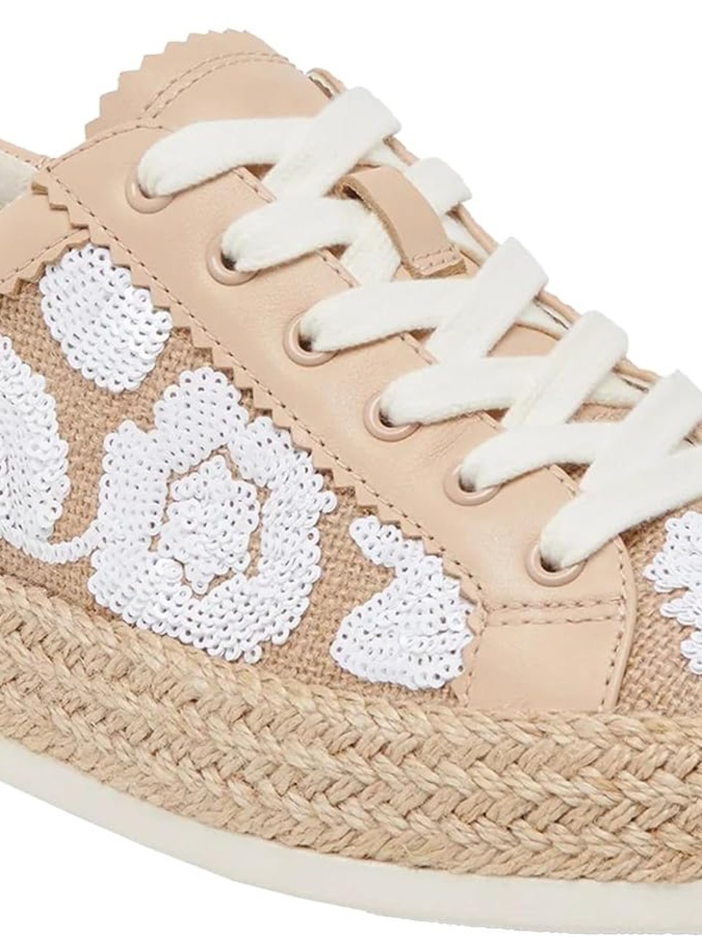 Dolce Vita NWT Natural Multi Flower Sequin Sneaker